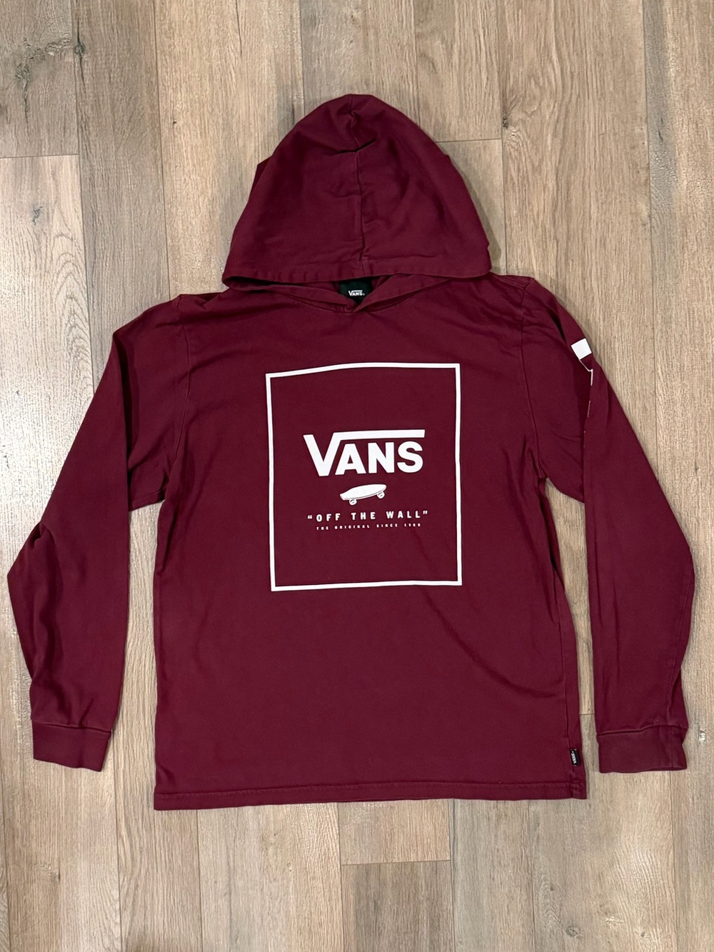 Vans Maroon Zip-Up Hoodie with White Logo